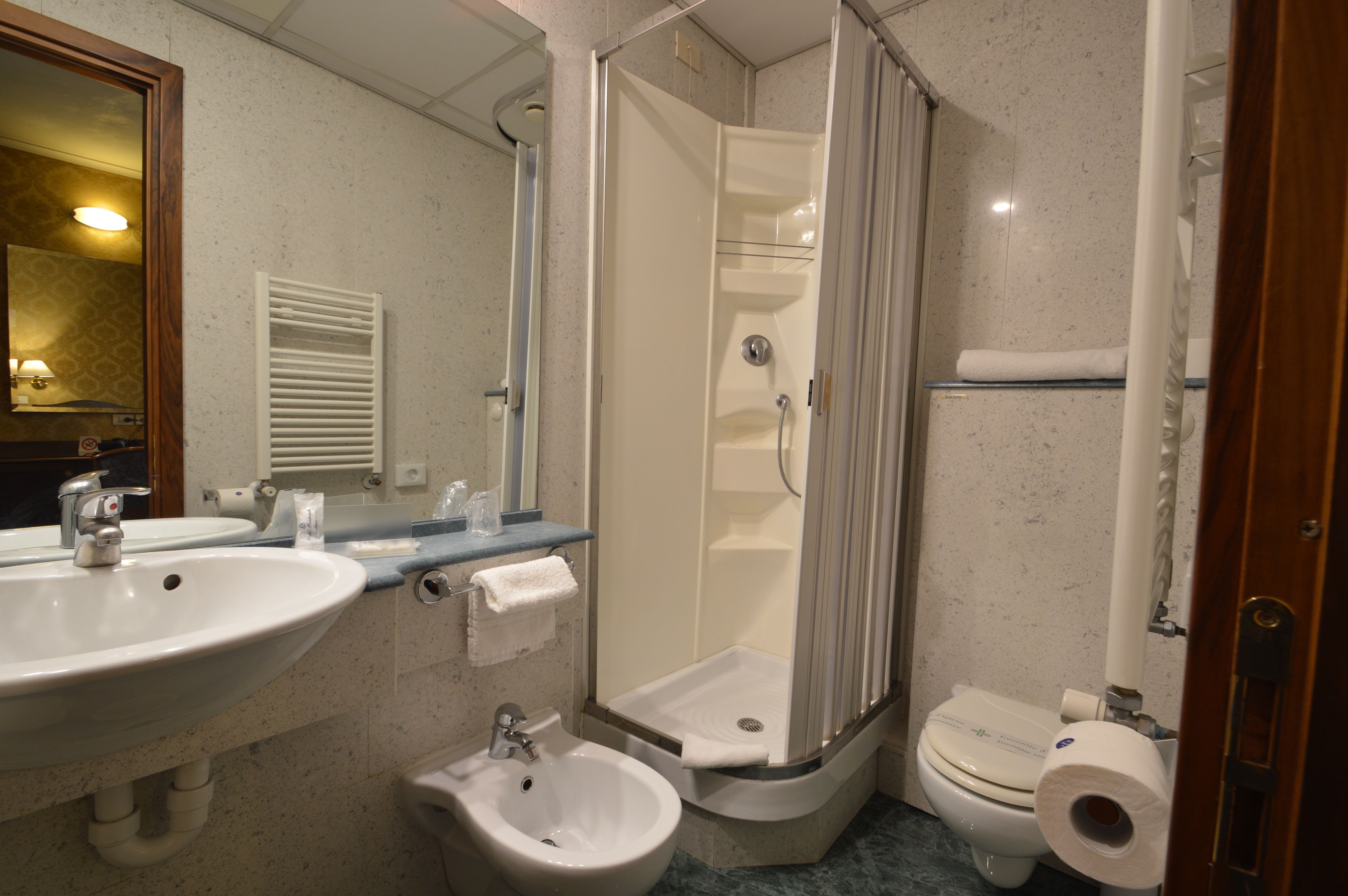 free toiletries, hair dryer, bidet, soap