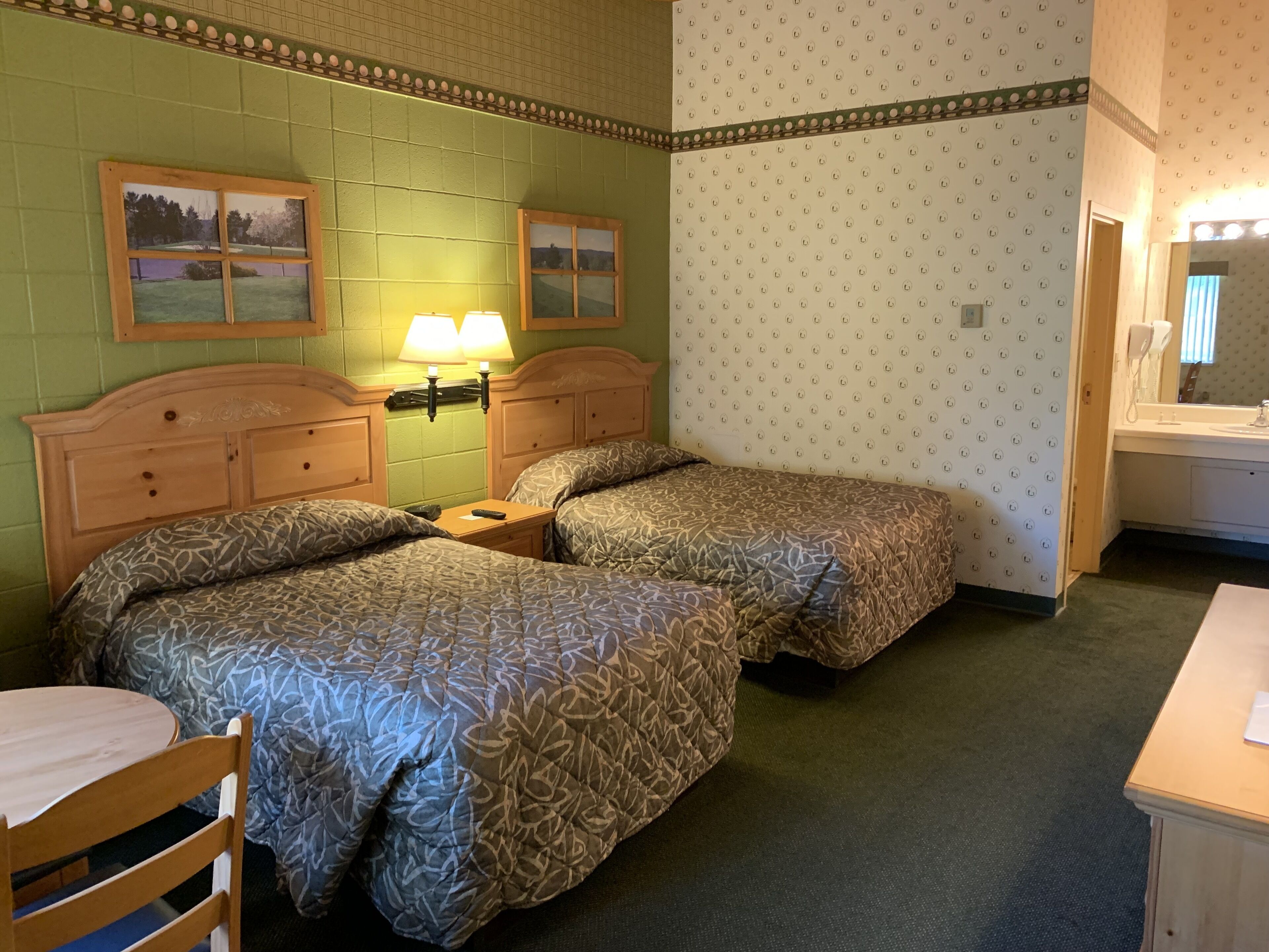 blackout curtains, iron/ironing board, free wifi, bed sheets