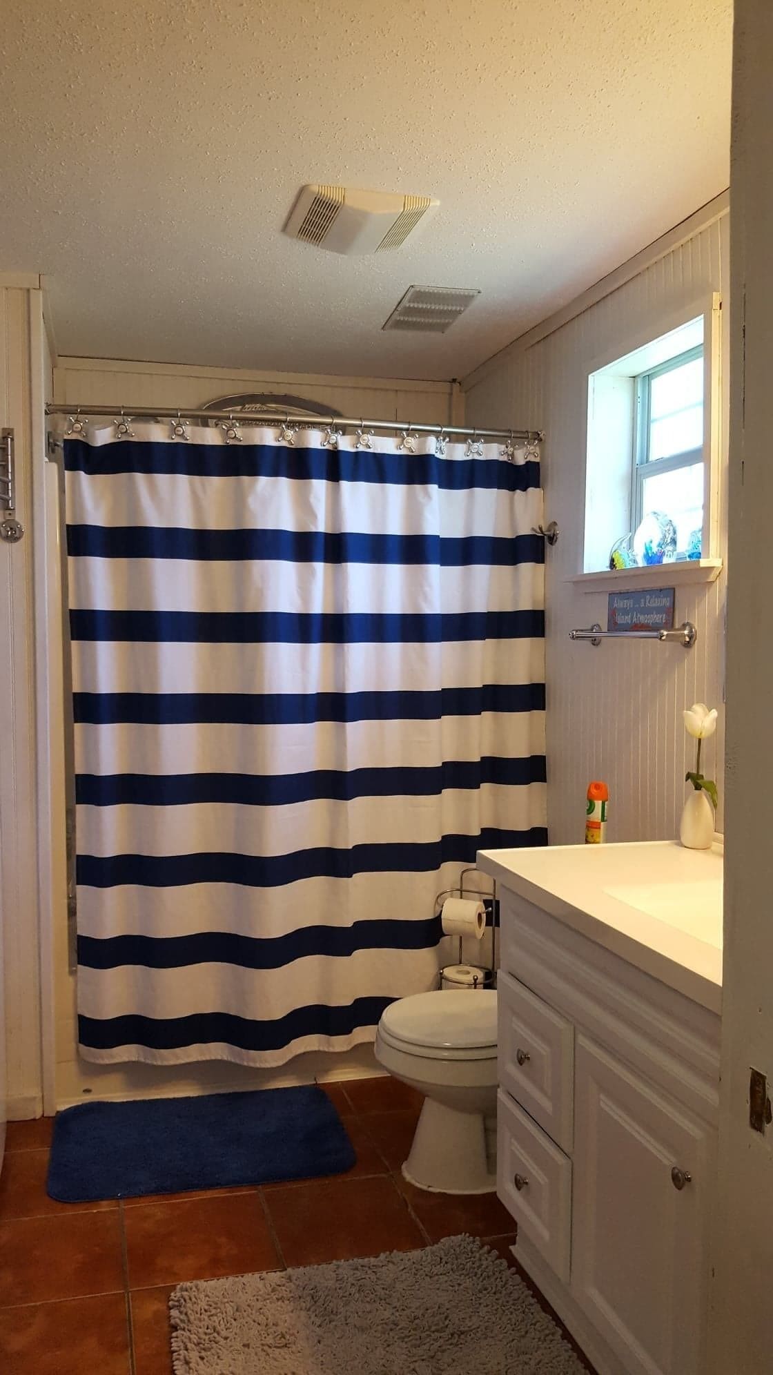 Ensemble douche/baignoire, sèche-cheveux, serviettes fournies, savon