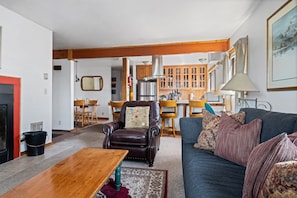 TV, fireplace - Outpost: Sleeping Indian E12 - Air Conditioning! (Teton Village)