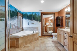 Bañera y ducha independientes, bañera de hidromasaje, secador de pelo