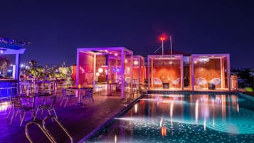 Rooftop bar, poolside views, open daily