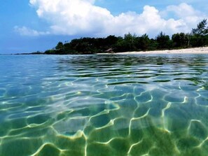 A clear view of a beach with shallow water and a sandy shore. - Sun Leo Hotel (Sihanoukville)