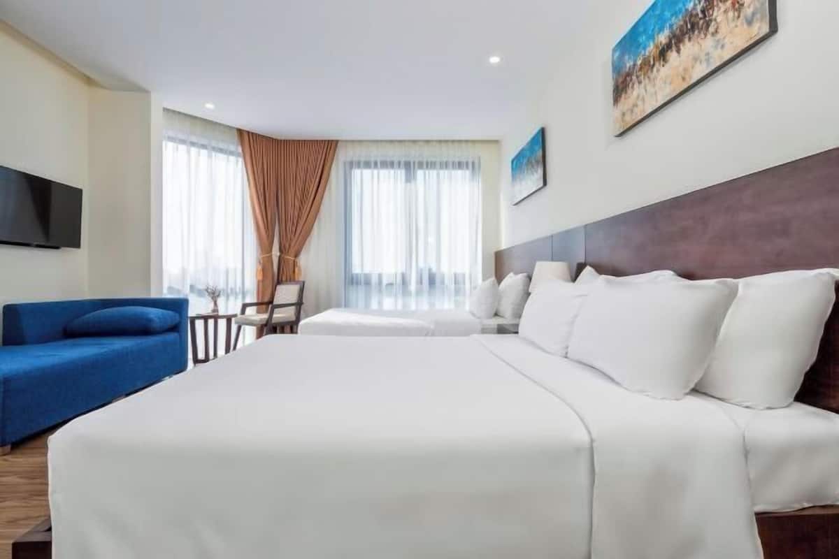 1 slaapkamer, een kluis op de kamer, verduisterende gordijnen