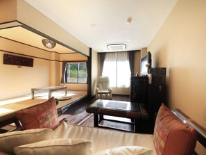Flat-screen TV, DVD player
