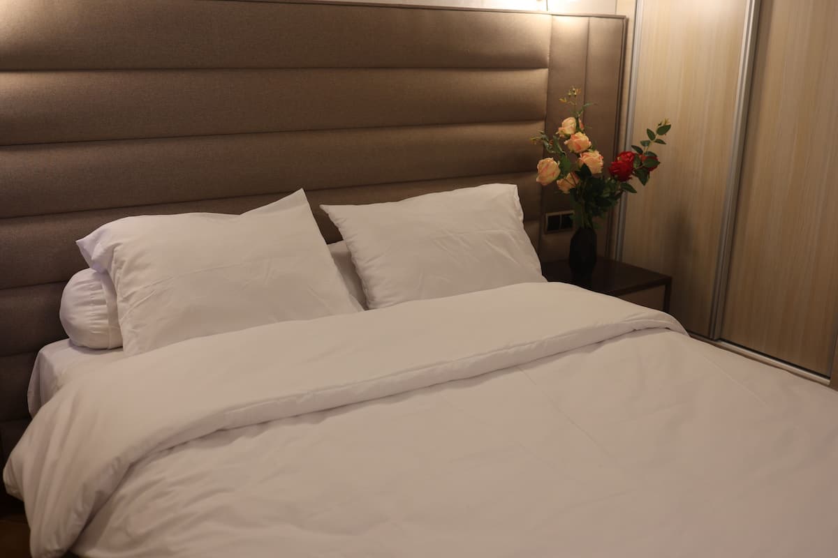 double room | individually decorated, individually furnished, blackout curtains