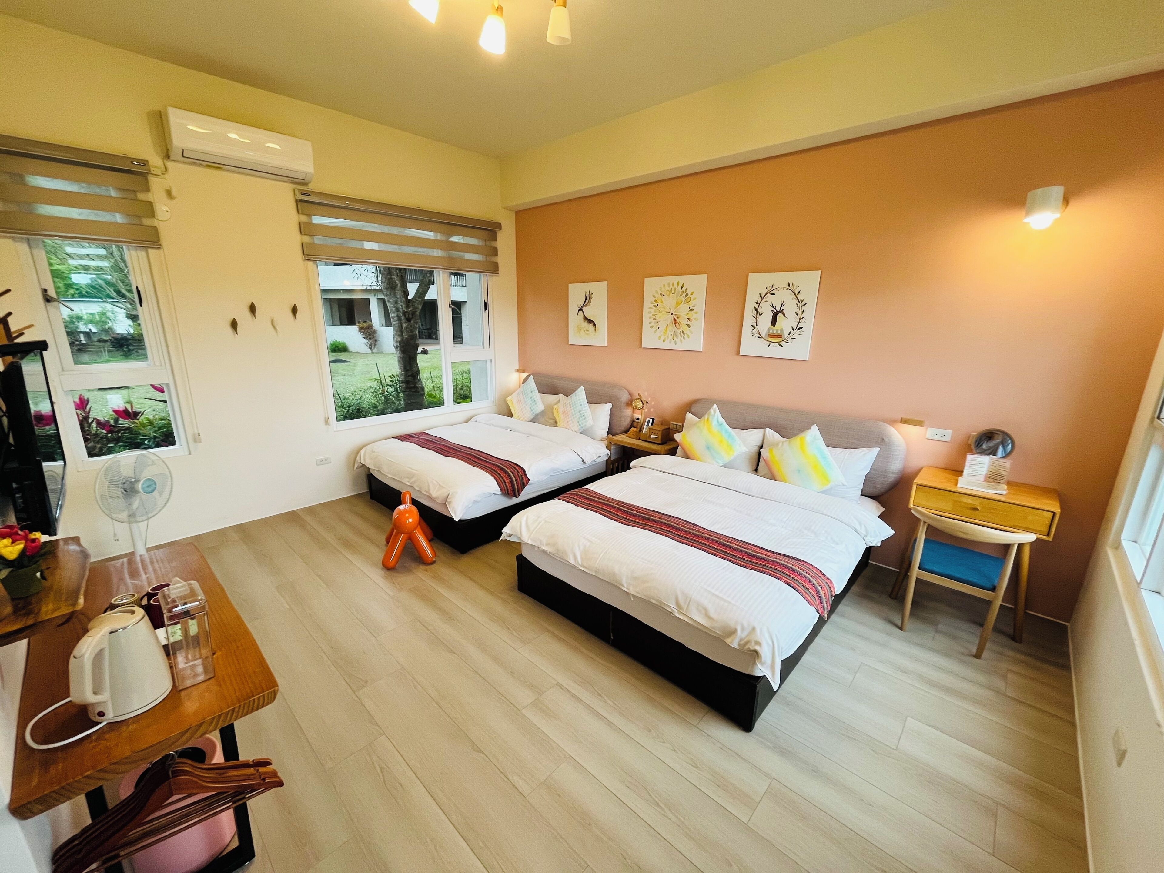 Family Quadruple Room, 2 Double Beds, Garden Area | 1 bedroom, blackout drapes, soundproofing, free WiFi