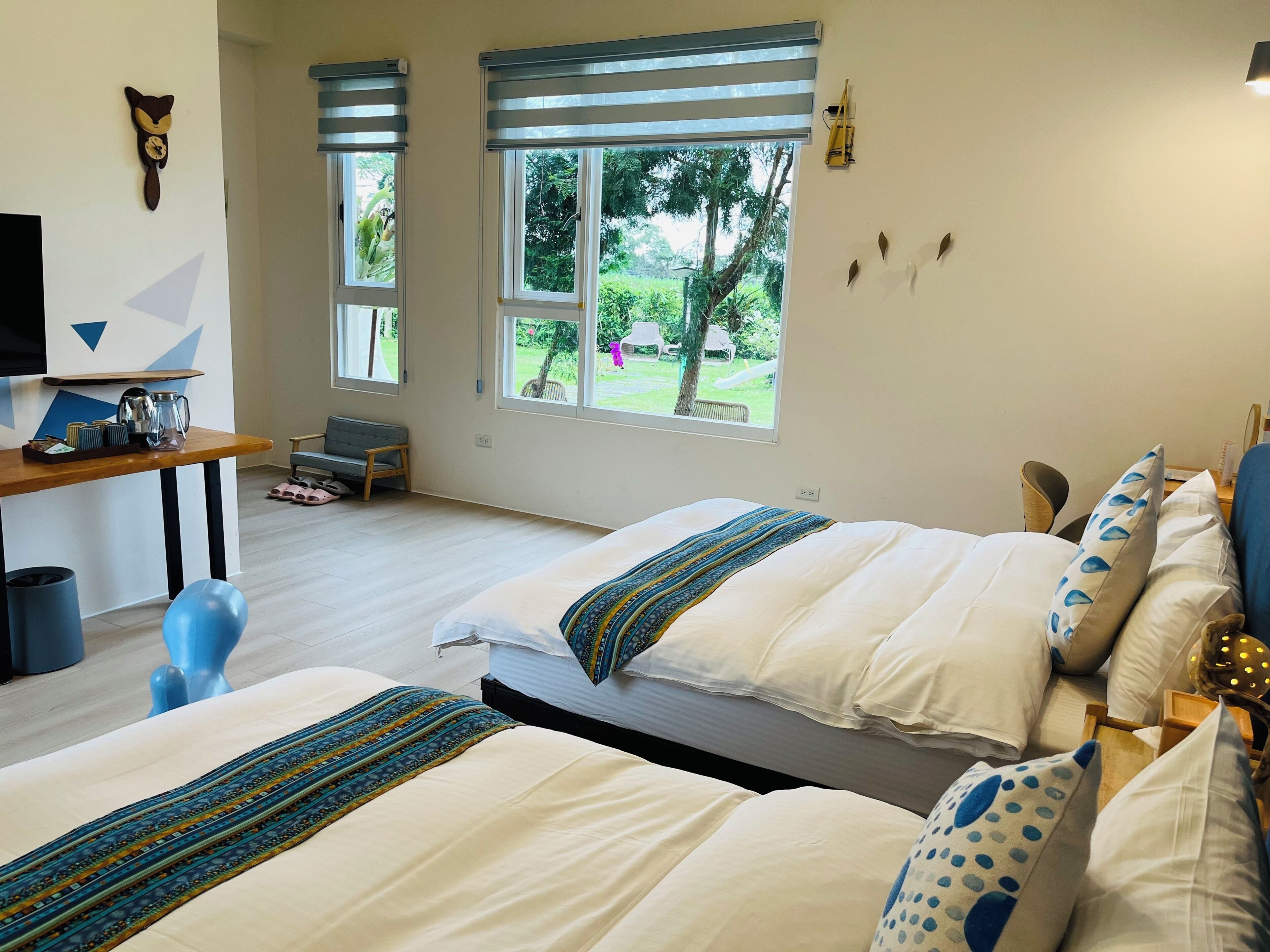 家庭四人房, 2 張標準雙人床, 花園 | 浴室 | 全浸式浴缸、免費盥洗用品、吹風機、拖鞋