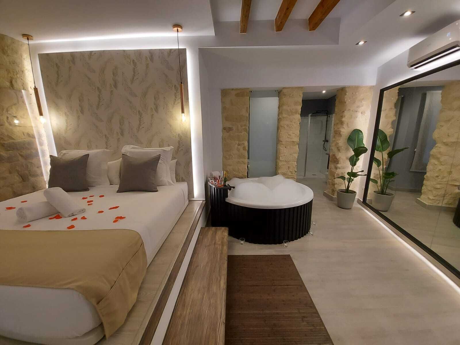1 quarto, roupas de cama premium, cofres nos quartos