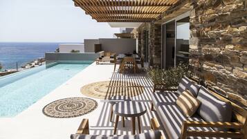 Grand Suite, Private Pool, Sea View | In-room safe, desk, soundproofing, iron/ironing board