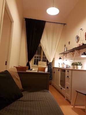 Classic-Apartment (Mala Kawka) | Wohnbereich | Flachbildfernseher