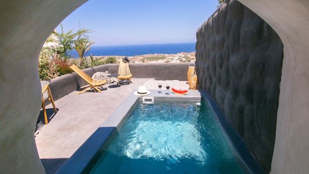Studio outdoor jetted tub Sea View (Erinia) | 部屋からの景観