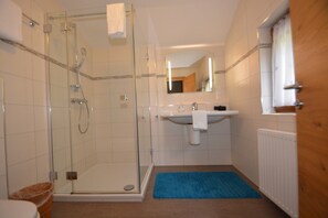 Appartement | Salle de bain | Douche, séchoir à cheveux, serviettes fournies