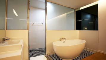 Suite, River View | Bathroom | Shower, free toiletries