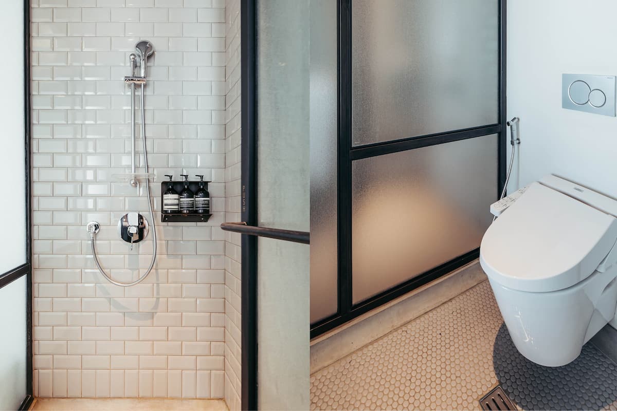 hair dryer, slippers, towels