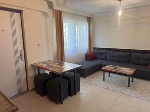 Standard Apartment, Balcony, Pool View | Living area | LCD TV - Reis Thermal Otel (Denizli)