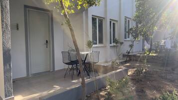 Basic Apartment, Balcony, Pool View | Terrace/patio