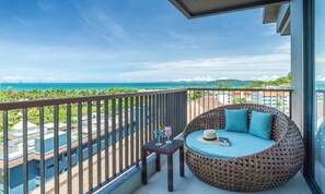 Camera Deluxe con letto matrimoniale o 2 letti singoli, vista mare | Vista dalla camera