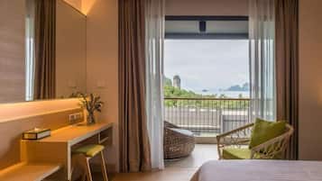 Quarto casal ou duplo luxo, vista para o mar | Vista para praia/oceano