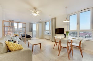 Comfort Studio, 1 Double Bed with Sofa bed | Living area | Flat-screen TV