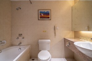 Shower, free toiletries, hair dryer, slippers