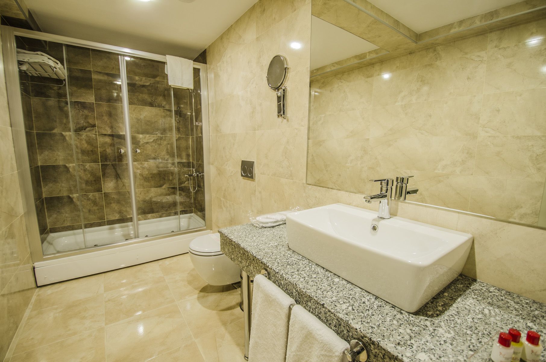 shower, free toiletries, hair dryer, slippers