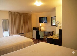 Double Room, 2 Queen Beds, Courtyard Area | Free WiFi, bed sheets