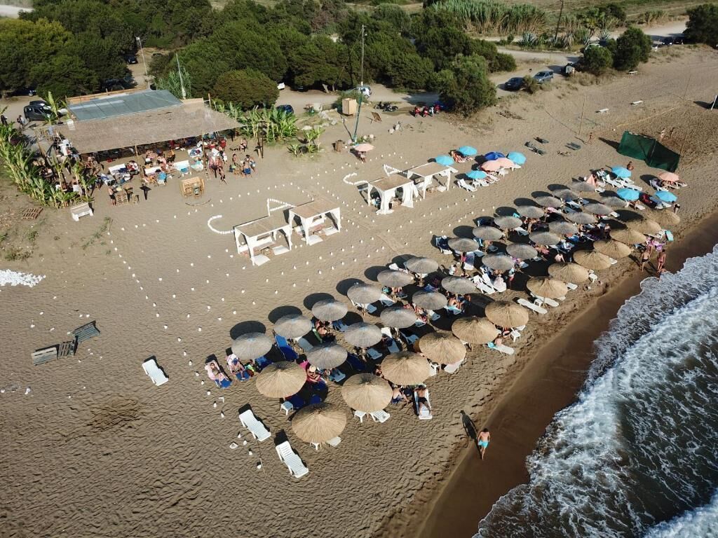 Beach umbrellas, beach massages