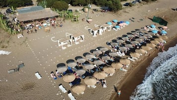 Beach umbrellas, beach massages