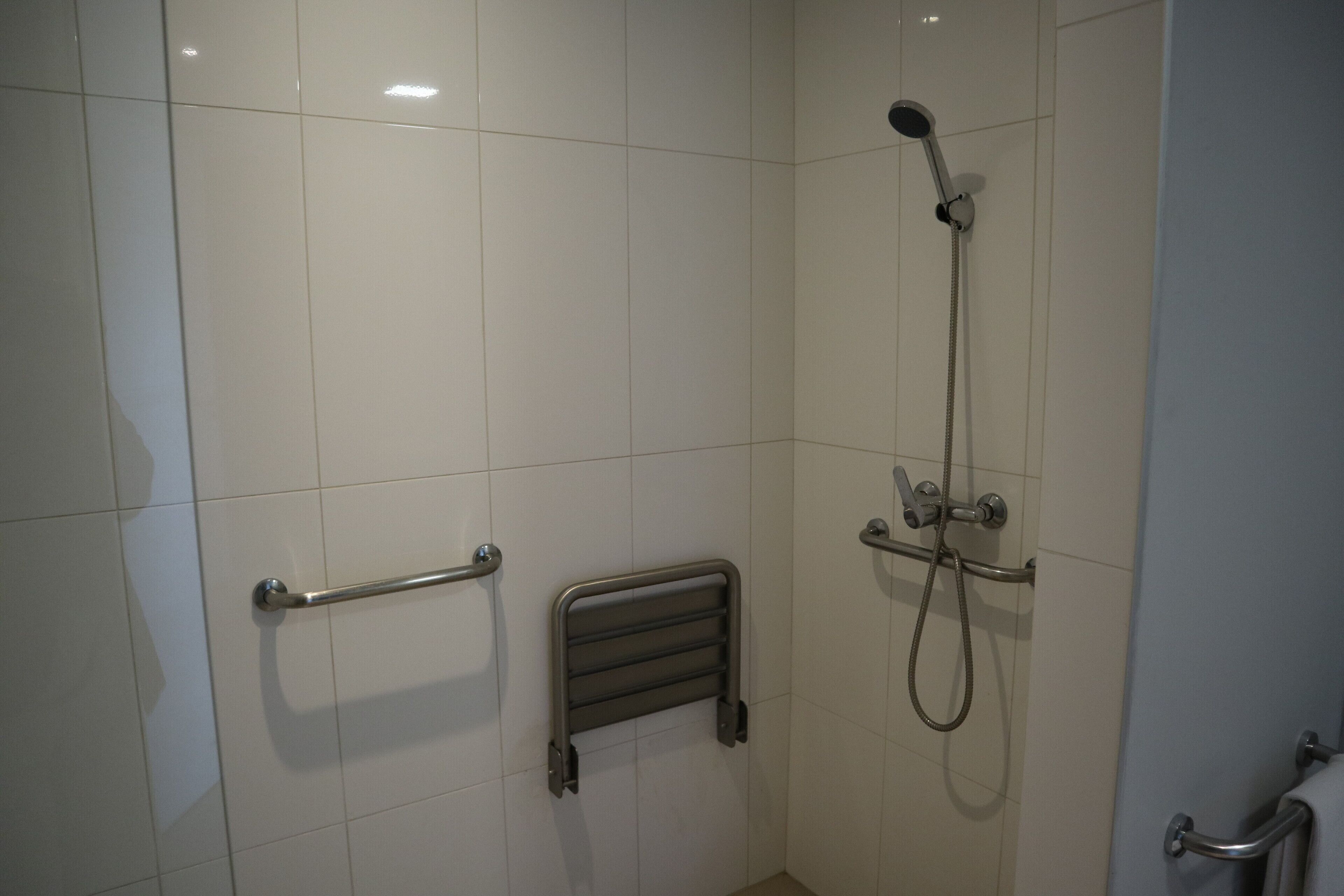 studio, 1 king bed, accessible, non smoking | bathroom | shower, free toiletries, hair dryer, towels