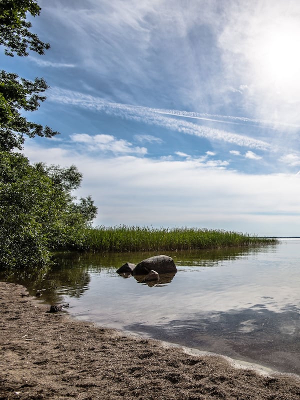 På stranden, rodd/paddling och fiske
