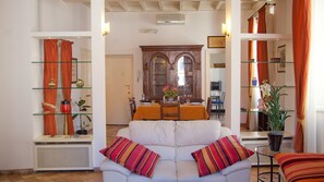 Panoramic Apartment, 1 Bedroom | Living room | Flat-screen TV