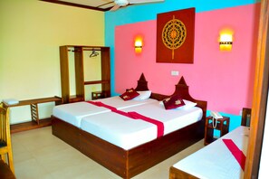Family Triple Room, Multiple Beds, Balcony, Garden View | Premium bedding, iron/ironing board, rollaway beds, free WiFi - The Triangle Hotel (Anuradhapura)