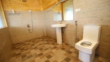 Shower, free toiletries, towels