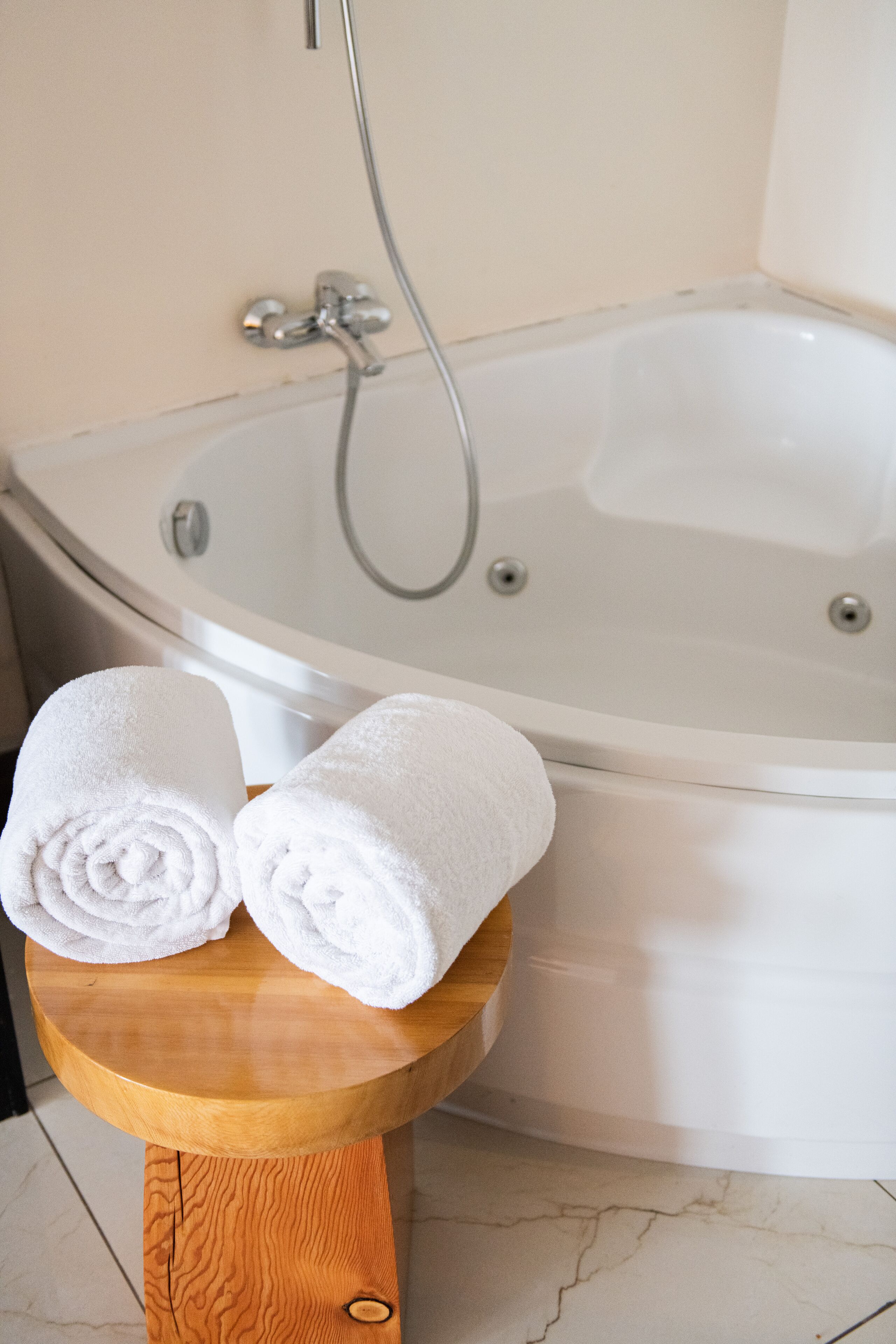 presidential suite | bathroom | shower, free toiletries, hair dryer, bathrobes