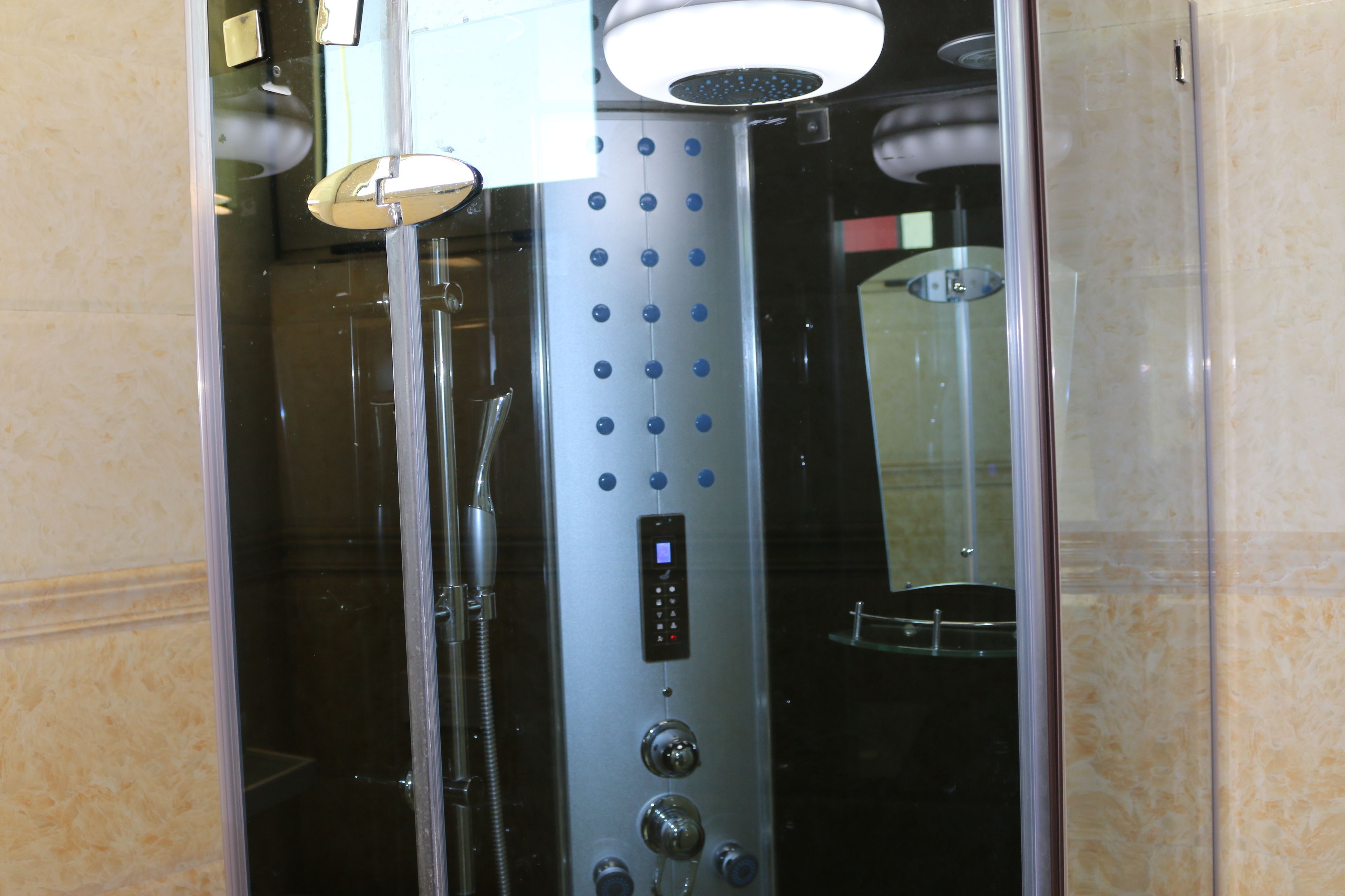 shower, free toiletries, hair dryer, slippers