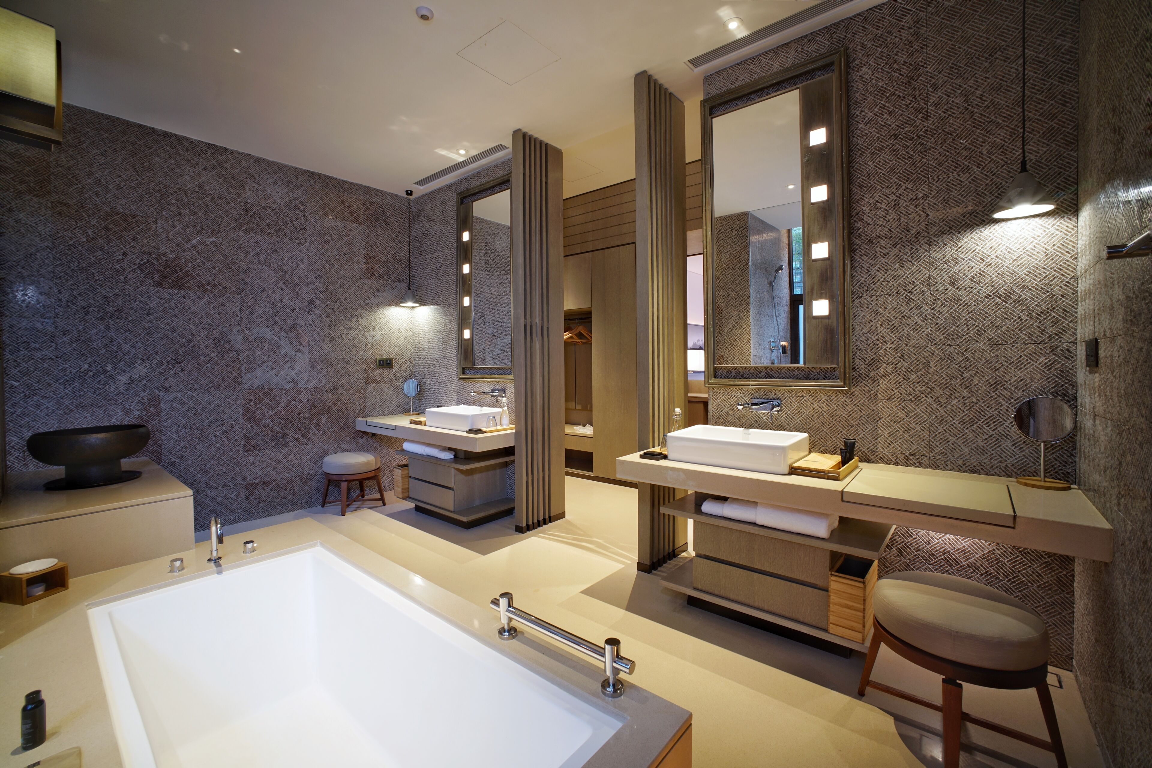 rainfall showerhead, free toiletries, hair dryer, bathrobes