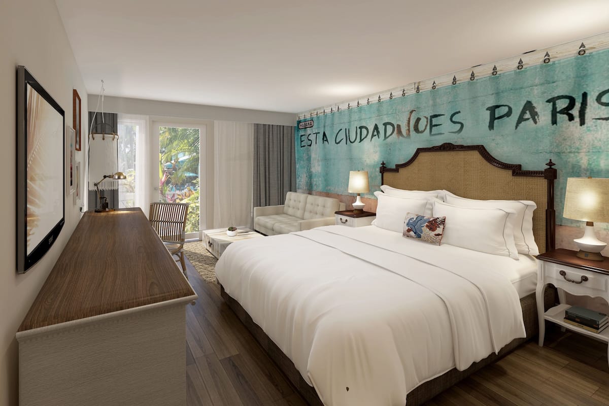 room, 1 king bed, pool view (cuban laud) | premium bedding, in-room safe, individually decorated