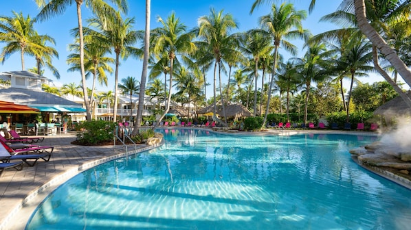 Outdoor pool, pool loungers