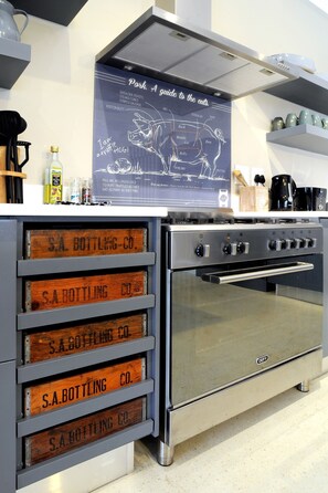 Oven, stovetop, dishwasher, electric kettle