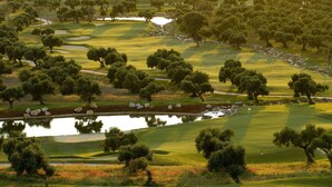 A golf course with trees, a pond, and a flag on a hole. - Arcos Gardens Sol Rent Golf (Arcos de la Frontera)