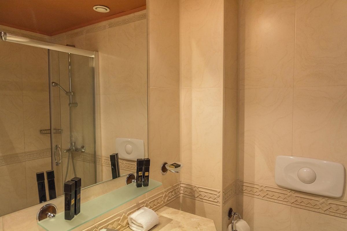 Free toiletries, hair dryer, towels