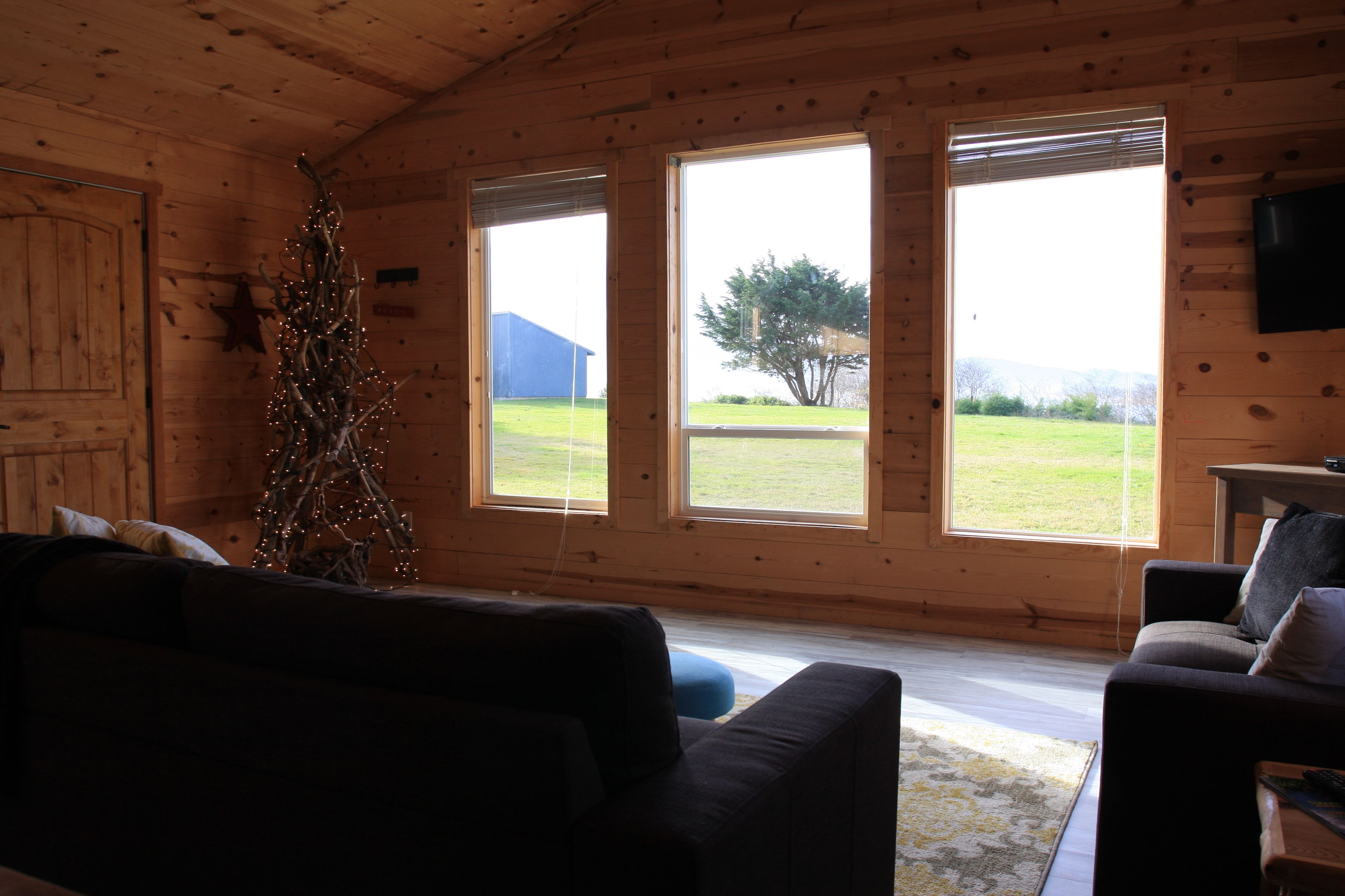 Panoramic Cabin, 2 Bedrooms, Accessible, Ocean View (Diff Location-4819 Old State Rd West) | Living area | Flat-screen TV