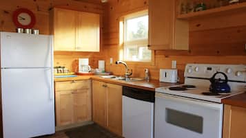 Panoramic Cabin, 2 Bedrooms, Accessible, Ocean View (Diff Location-4819 Old State Rd West) | Private kitchen | Fridge, microwave, coffee/tea maker