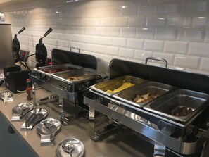 Free daily buffet breakfast