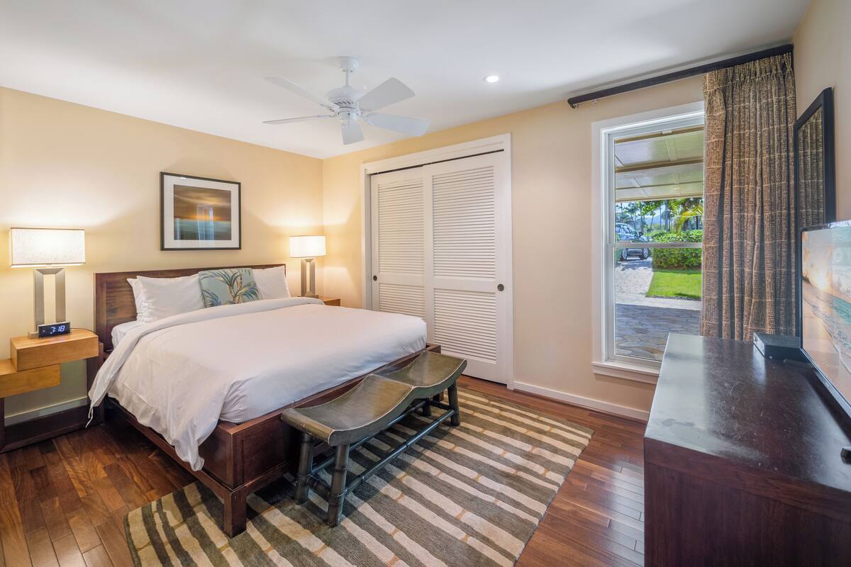 Vila premium, várias camas, vista para a praia (Villa 103) | 4 quartos, roupas de cama premium, edredons de pluma, cofres nos quartos