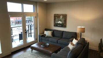 Flat-screen TV, Netflix, DVD player, streaming services