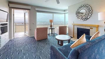 TV de tela plana, lareira, filmes pagos