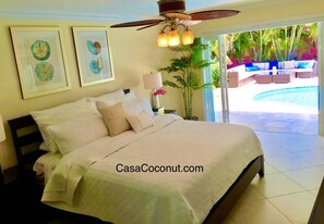3 bedrooms, in-room safe, iron/ironing board, travel cot
