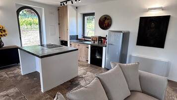 Smart-TV, Kamin, Tischfußball, Bücher